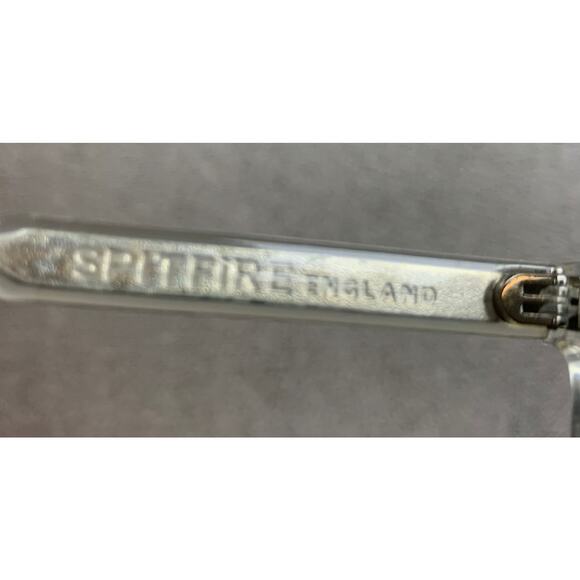 Spitfire England Unisex Silver Clear Black Round Retro Sunglasses With Case - Picture 4 of 7